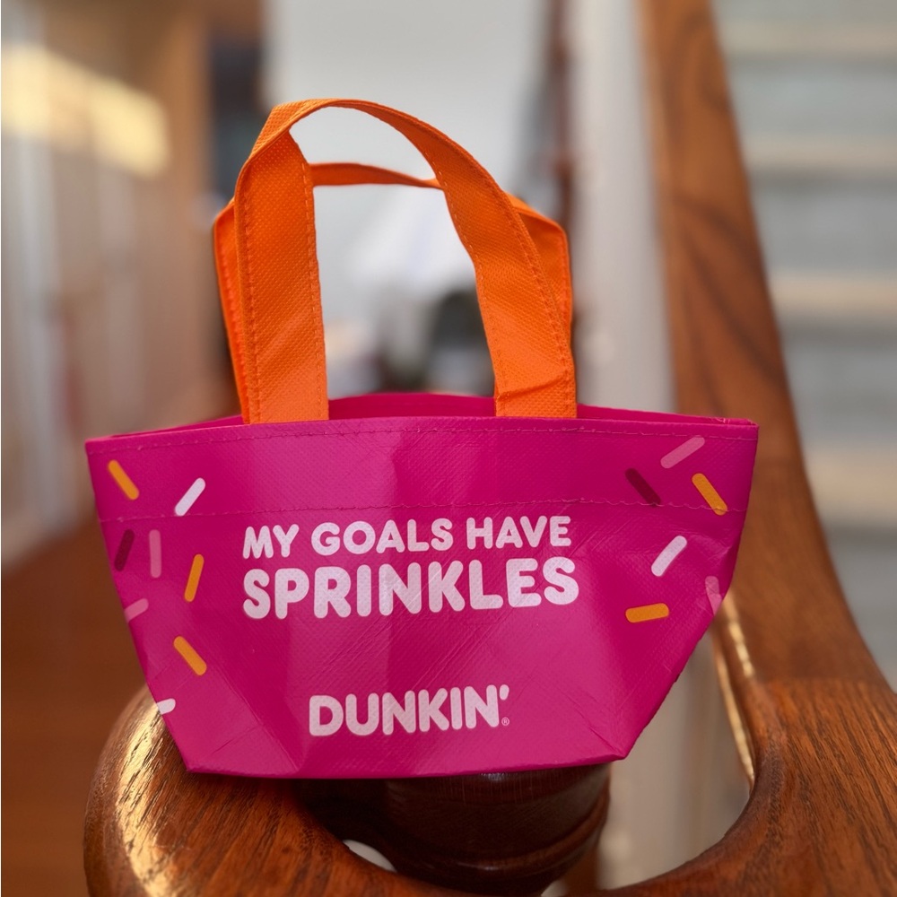 Dunkin' Donuts Pink and Orange Mini Tote